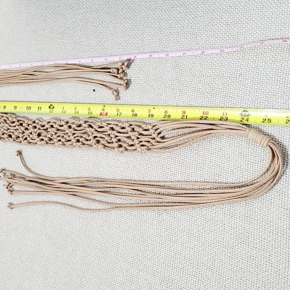 Southwest Boho Braided Leather & Fringe Belt - Picture 7 of 8